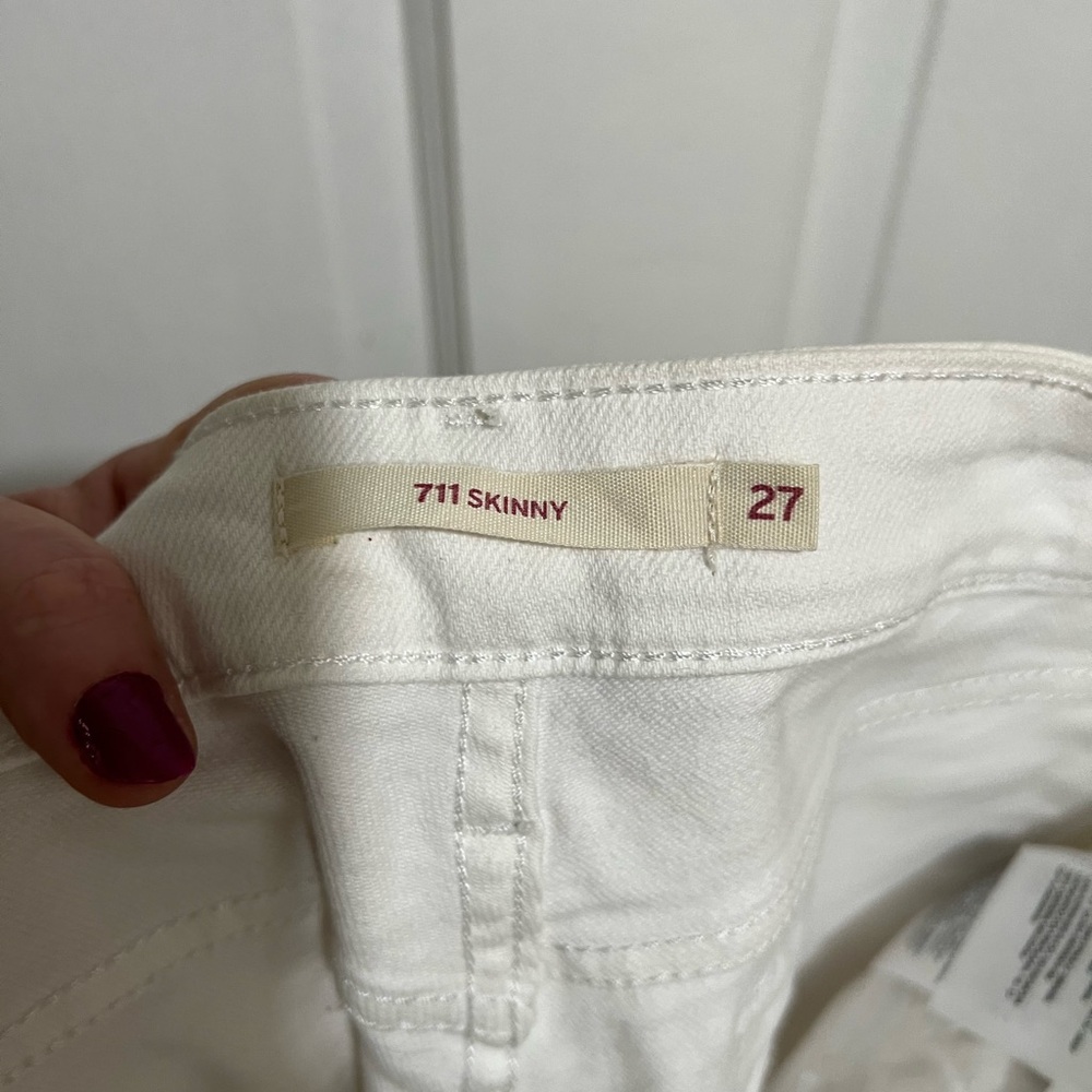 Women’s Levi 711 Skinny White Jeans Size 27 - Picture 5 of 6